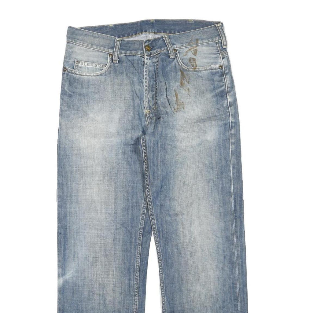 CARHARTT Mens Jeans Blue Regular Straight Denim W32 L28 Distressed Comfort