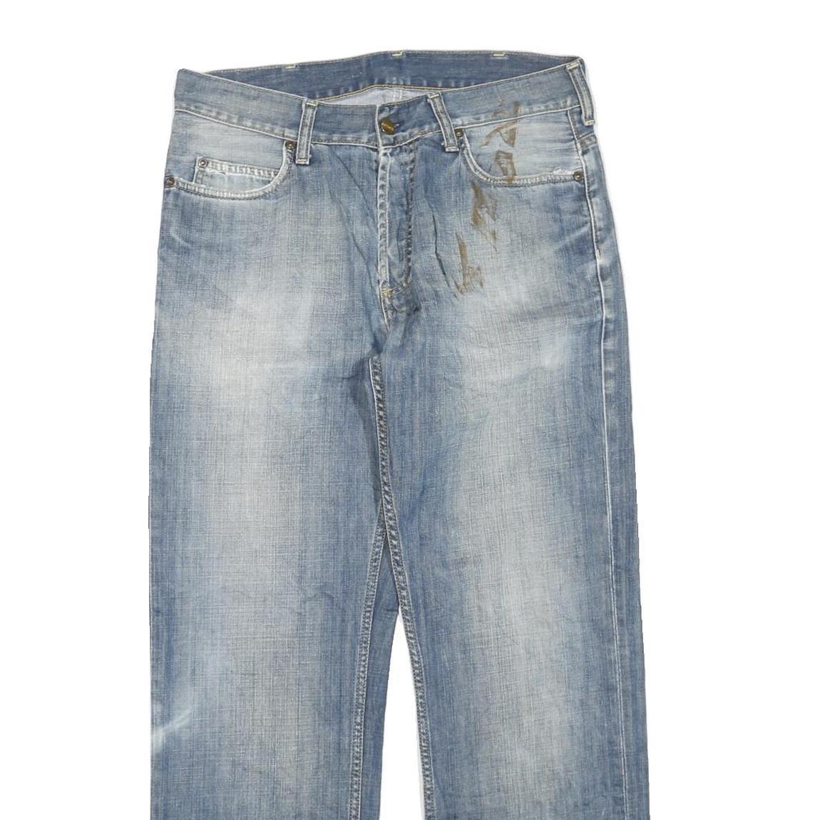 CARHARTT Mens Jeans Blue Regular Straight Denim W32 L28 Distressed Comfort