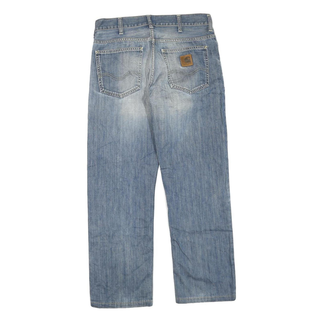 CARHARTT Mens Jeans Blue Regular Straight Denim W32 L28 Distressed Comfort