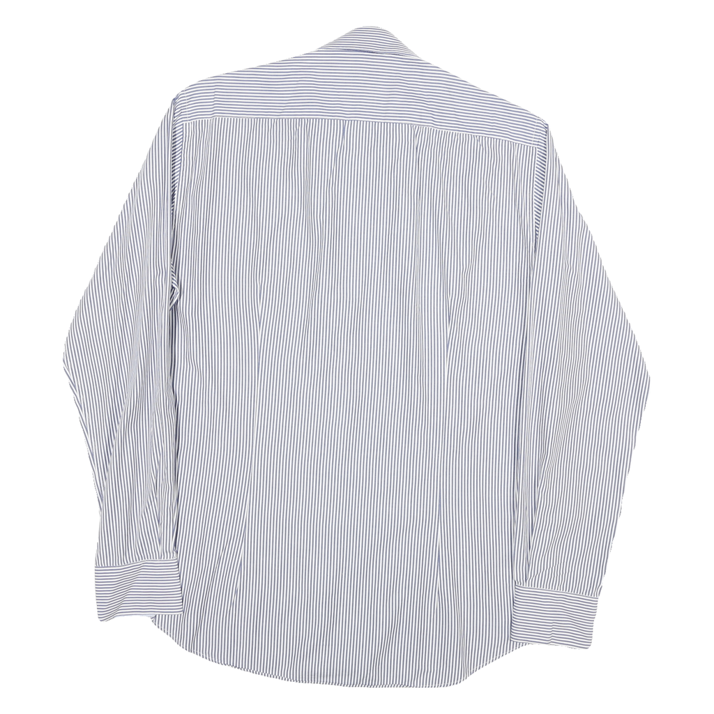 TOMMY HILFIGER Mens Blue & White Striped Shirt M Formal Button Closure Classic