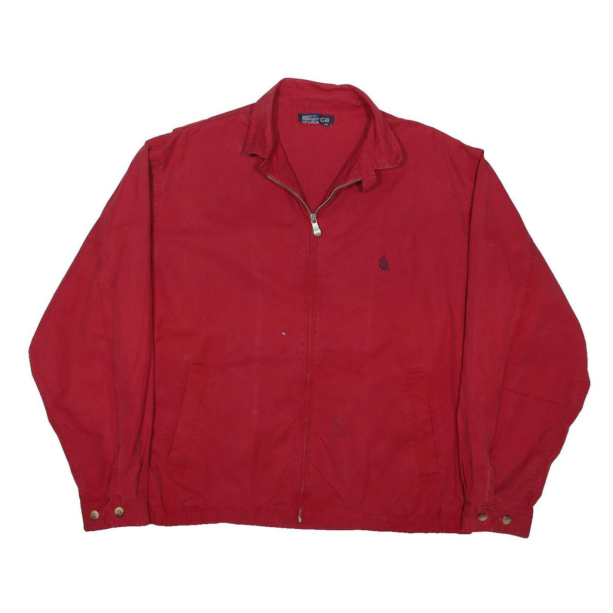 NAUTICA Mens Red Cotton Blend Jacket 2XL Zip Classic Casual Lightweight