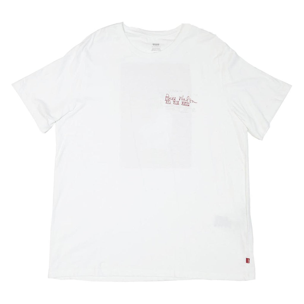 LEVI'S Mens White Graphic T-Shirt XL Short Sleeve Crew Neck Cotton Blend