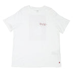LEVI'S Mens White Graphic T-Shirt XL Short Sleeve Crew Neck Cotton Blend