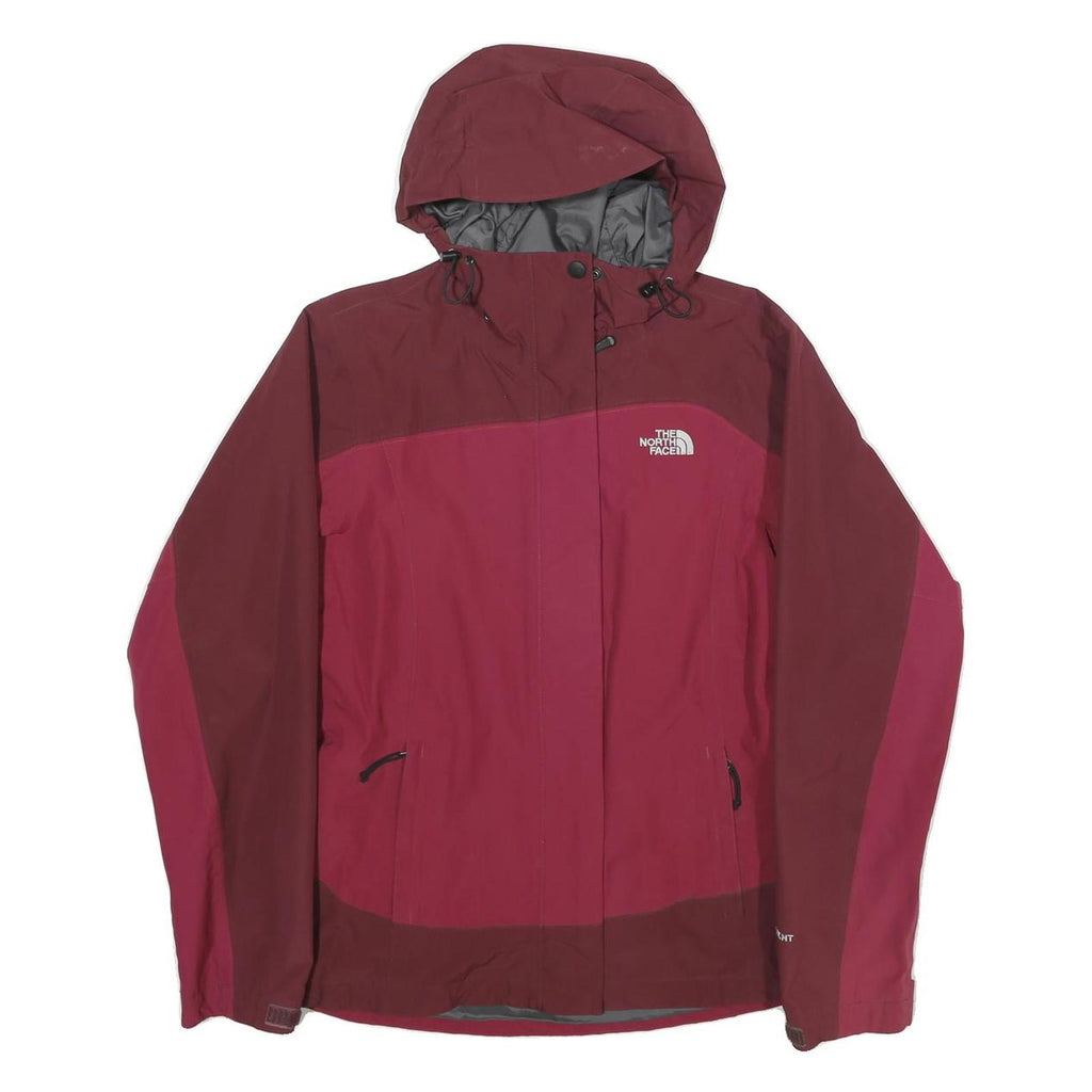 THE NORTH FACE Womens Maroon & Pink Outdoor Jacket S Polyester Zip Hooded