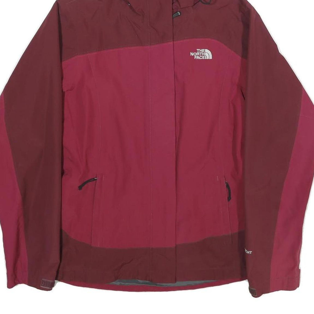 THE NORTH FACE Womens Maroon & Pink Outdoor Jacket S Polyester Zip Hooded