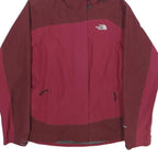 THE NORTH FACE Womens Maroon & Pink Outdoor Jacket S Polyester Zip Hooded