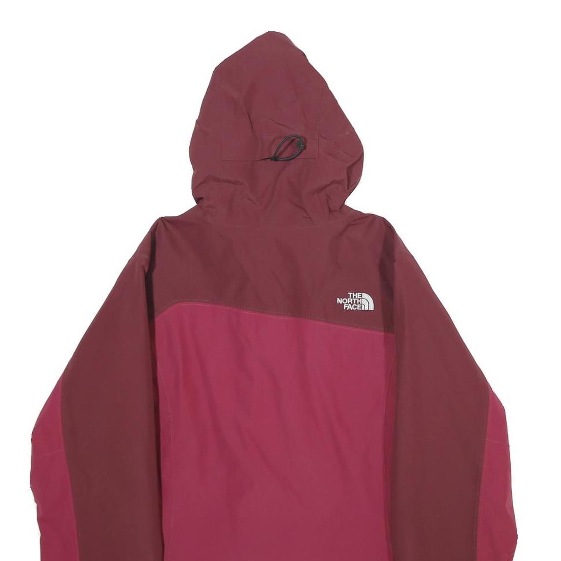 THE NORTH FACE Womens Maroon & Pink Outdoor Jacket S Polyester Zip Hooded