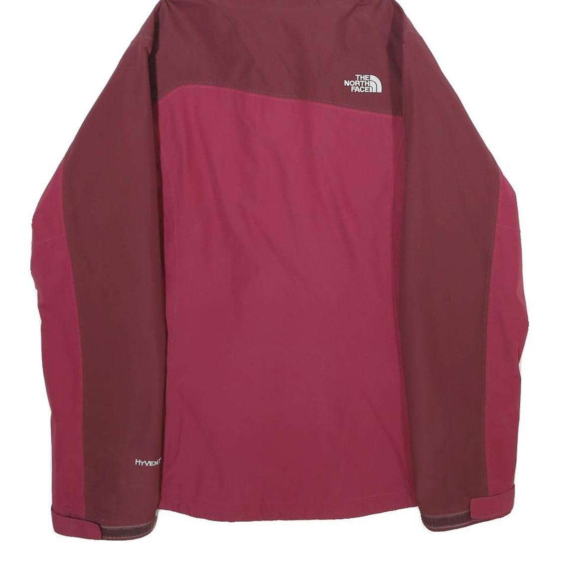 THE NORTH FACE Womens Maroon & Pink Outdoor Jacket S Polyester Zip Hooded