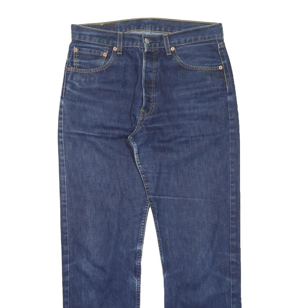 LEVI'S 501 Mens Jeans Blue Regular Straight Denim Medium W32 L32 Classic Fit