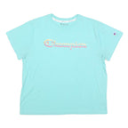 CHAMPION Womens Blue & Pink Graphic T-Shirt XL Short Sleeve Crew Neck Casual