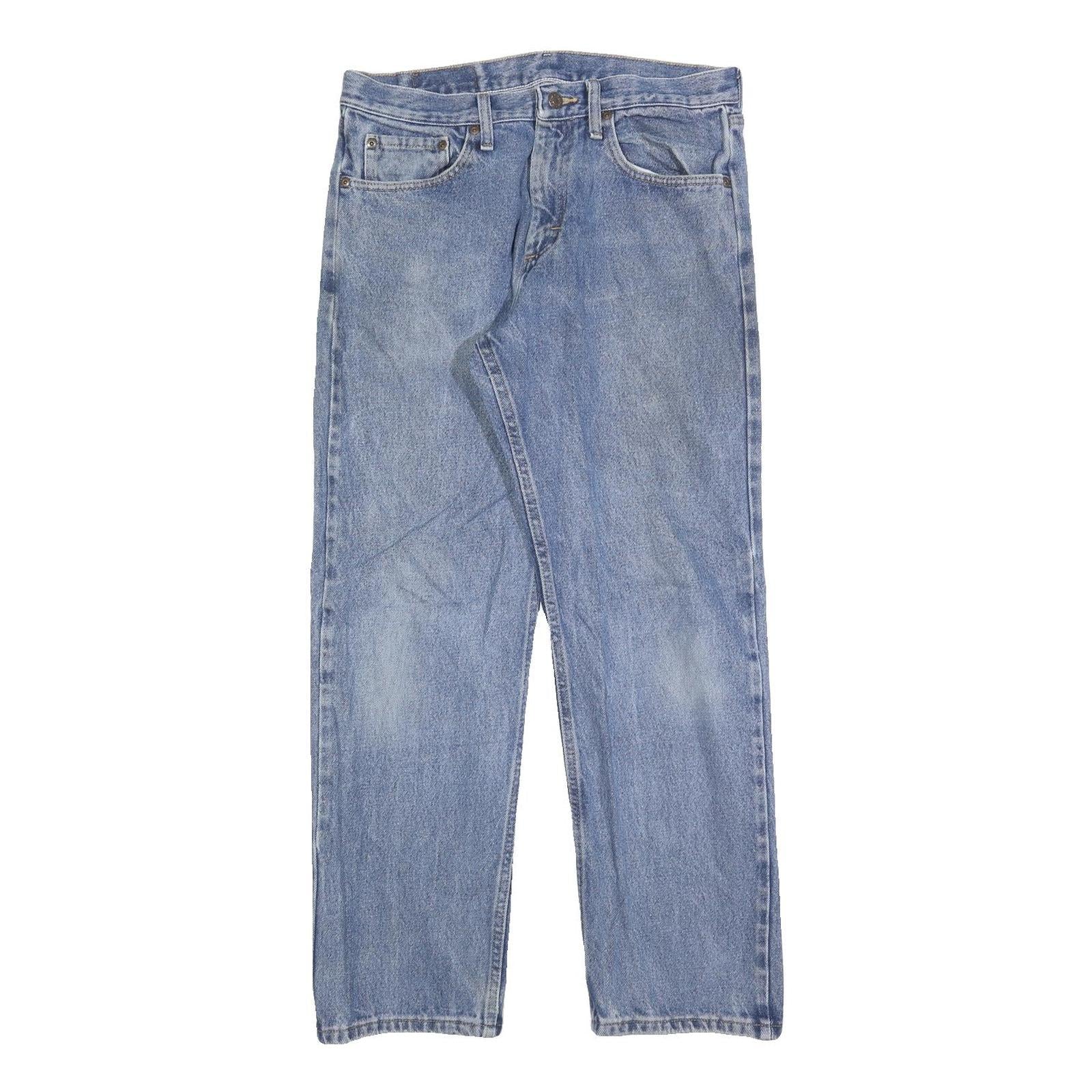 WRANGLER Mens Regular Blue Denim Rinse Jeans W34 L29 Classic Zip Closure Casual