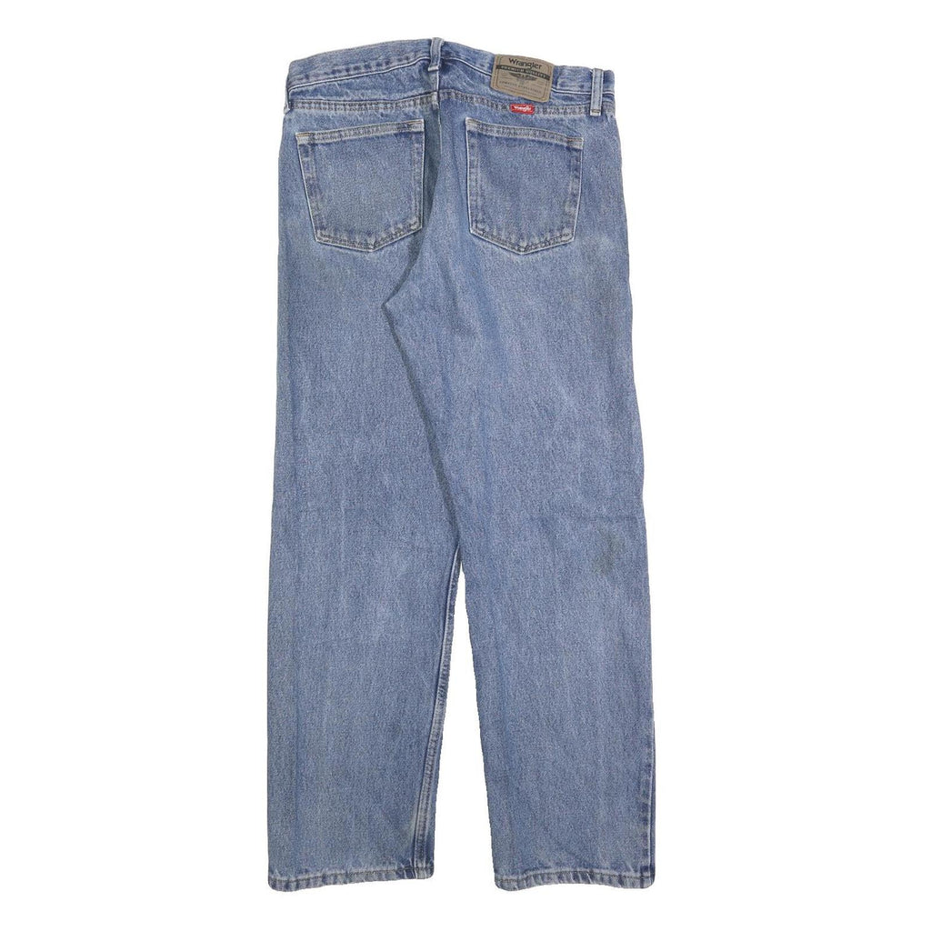 WRANGLER Mens Regular Blue Denim Rinse Jeans W34 L29 Classic Zip Closure Casual