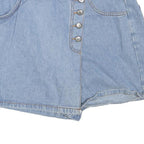 BOLERO Womens Blue Denim Mini Cotton Blend Skater Skirt M Button Fastening