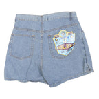 BOLERO Womens Blue Denim Mini Cotton Blend Skater Skirt M Button Fastening