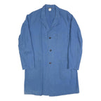 SANFOR Mens Blue Classic Cotton Jacket L Button Plain Lightweight Workwear