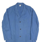 SANFOR Mens Blue Classic Cotton Jacket L Button Plain Lightweight Workwear