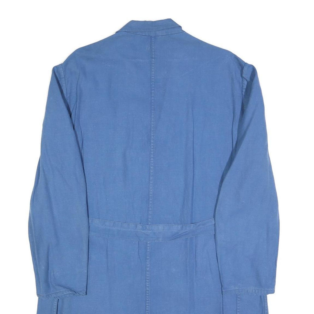 SANFOR Mens Blue Classic Cotton Jacket L Button Plain Lightweight Workwear