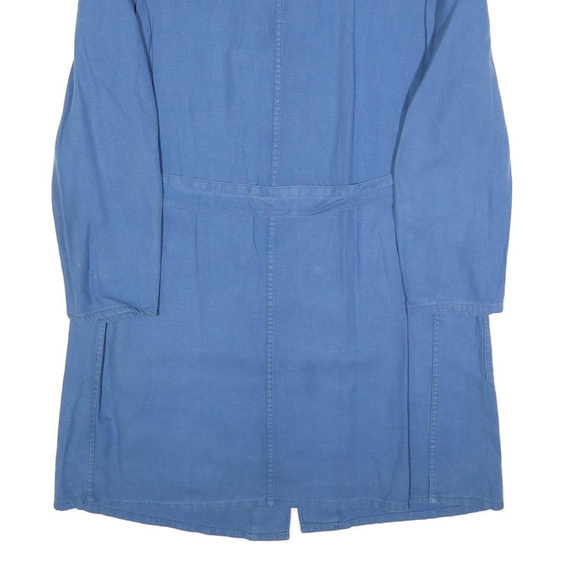 SANFOR Mens Blue Classic Cotton Jacket L Button Plain Lightweight Workwear