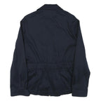 TOMMY HILFIGER Womens Navy Blue Zip Up Cotton Blend Jacket S Plain Casual