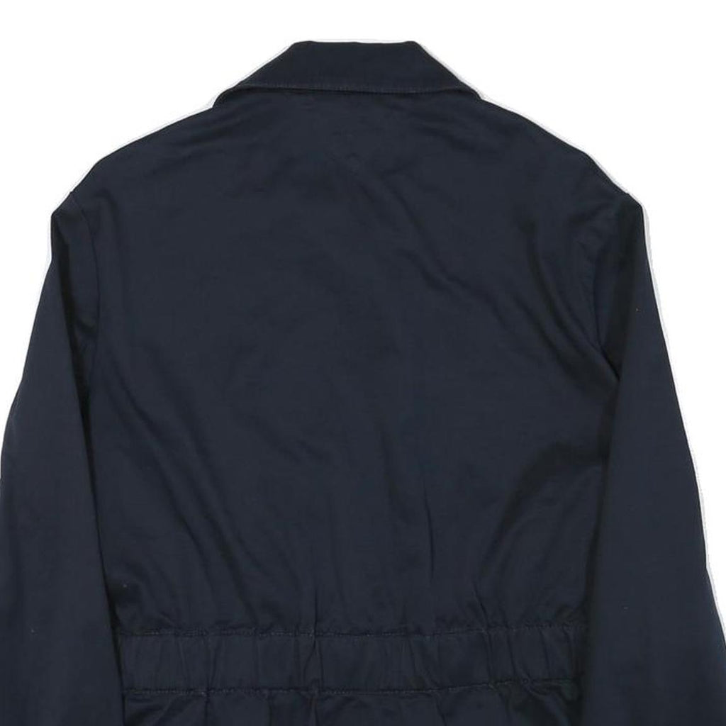TOMMY HILFIGER Womens Navy Blue Zip Up Cotton Blend Jacket S Plain Casual