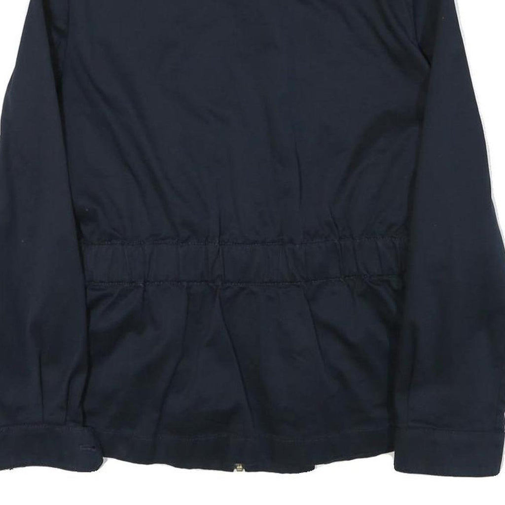 TOMMY HILFIGER Womens Navy Blue Zip Up Cotton Blend Jacket S Plain Casual
