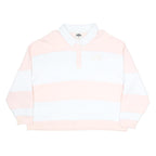 UNLIKE HUMANS Womens Pink & White Polo Collar XL Cotton Blend Sweatshirt Stripe