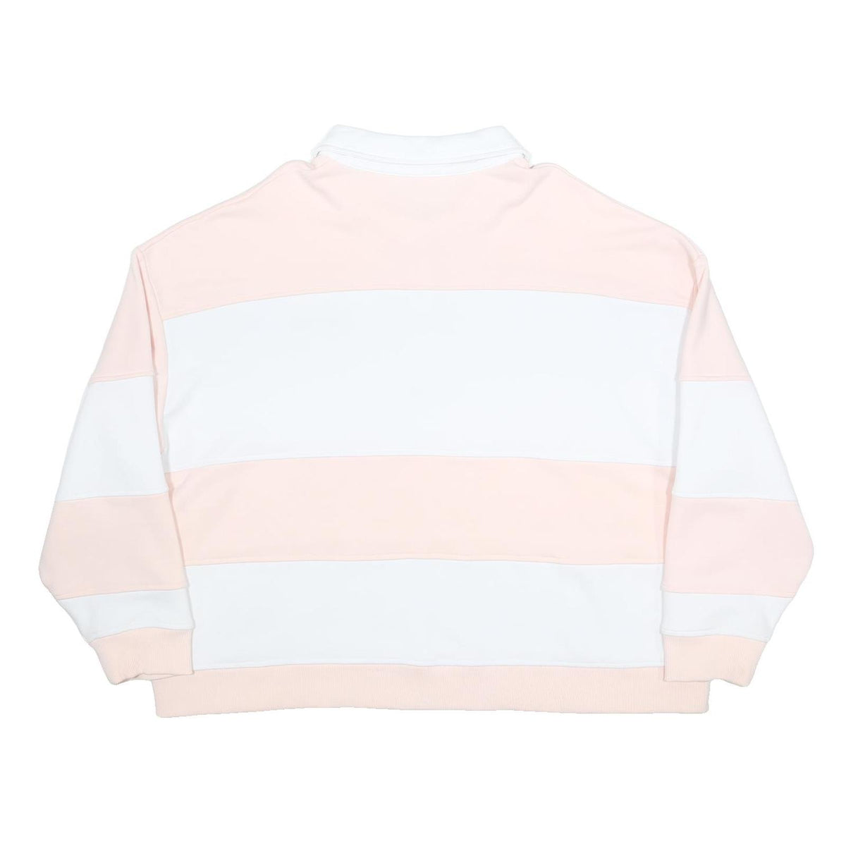 UNLIKE HUMANS Womens Pink & White Polo Collar XL Cotton Blend Sweatshirt Stripe
