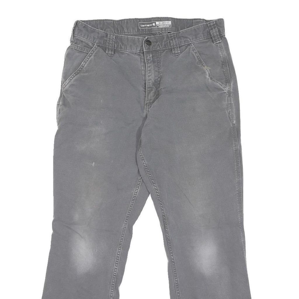 CARHARTT Mens Cotton Blend Grey Regular Fit Straight Leg Trousers W32 L28