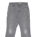 CARHARTT Mens Cotton Blend Grey Regular Fit Straight Leg Trousers W32 L28