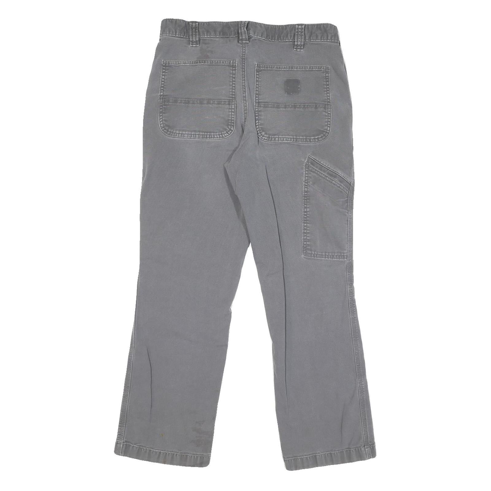 CARHARTT Mens Cotton Blend Grey Regular Fit Straight Leg Trousers W32 L28