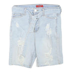 GUESS Womens Shorts Blue Casual Distressed M W28 Belted Denim Summer