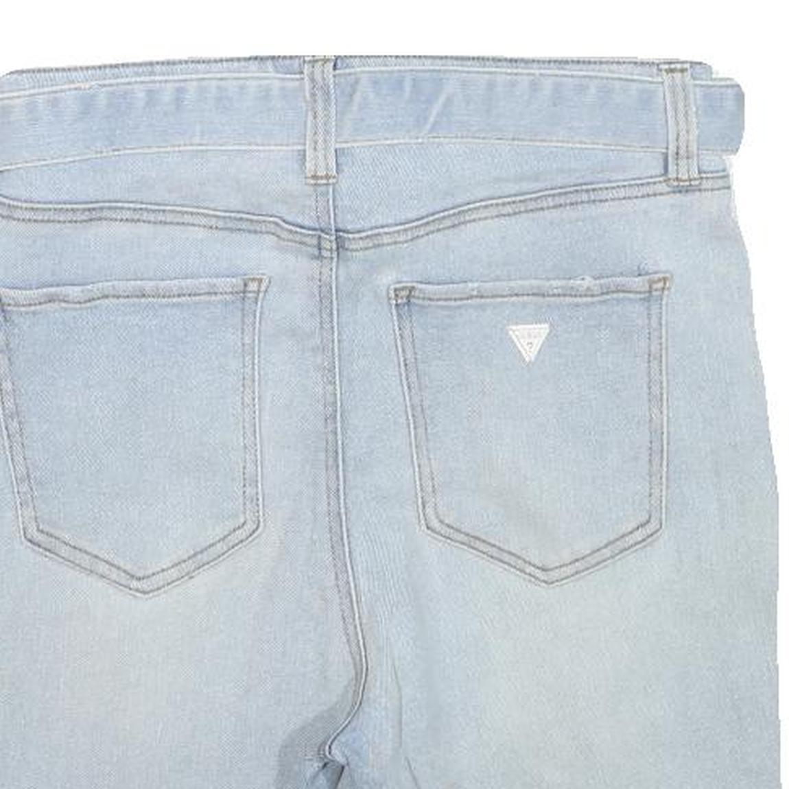 GUESS Womens Shorts Blue Casual Distressed M W28 Belted Denim Summer