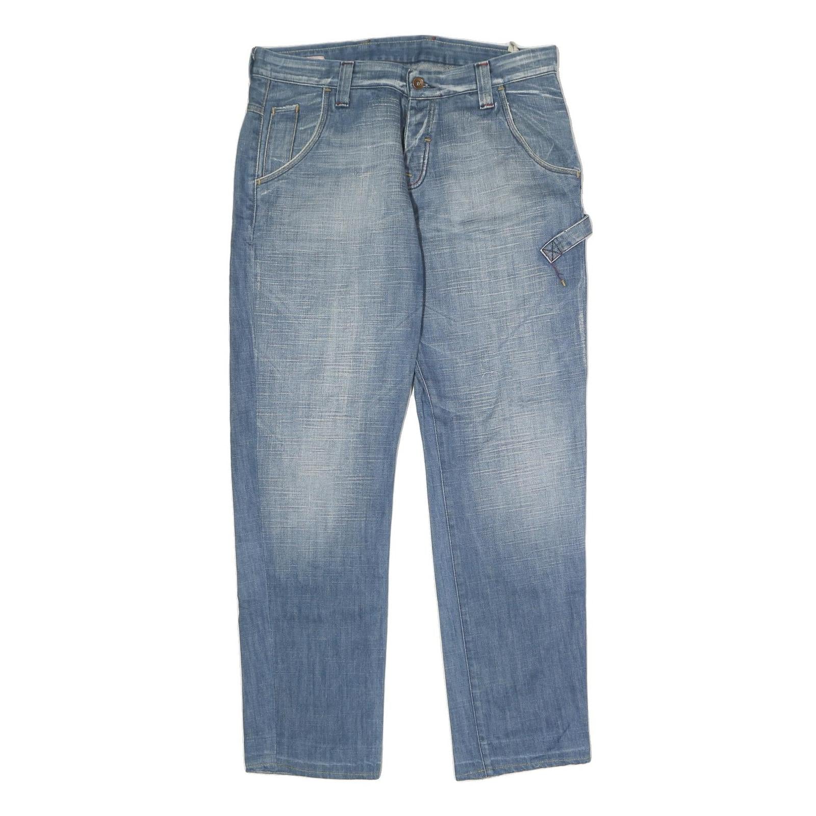 JACK & JONES Mens Jeans Blue Regular Straight Denim Medium W34 L31 Casual Wear