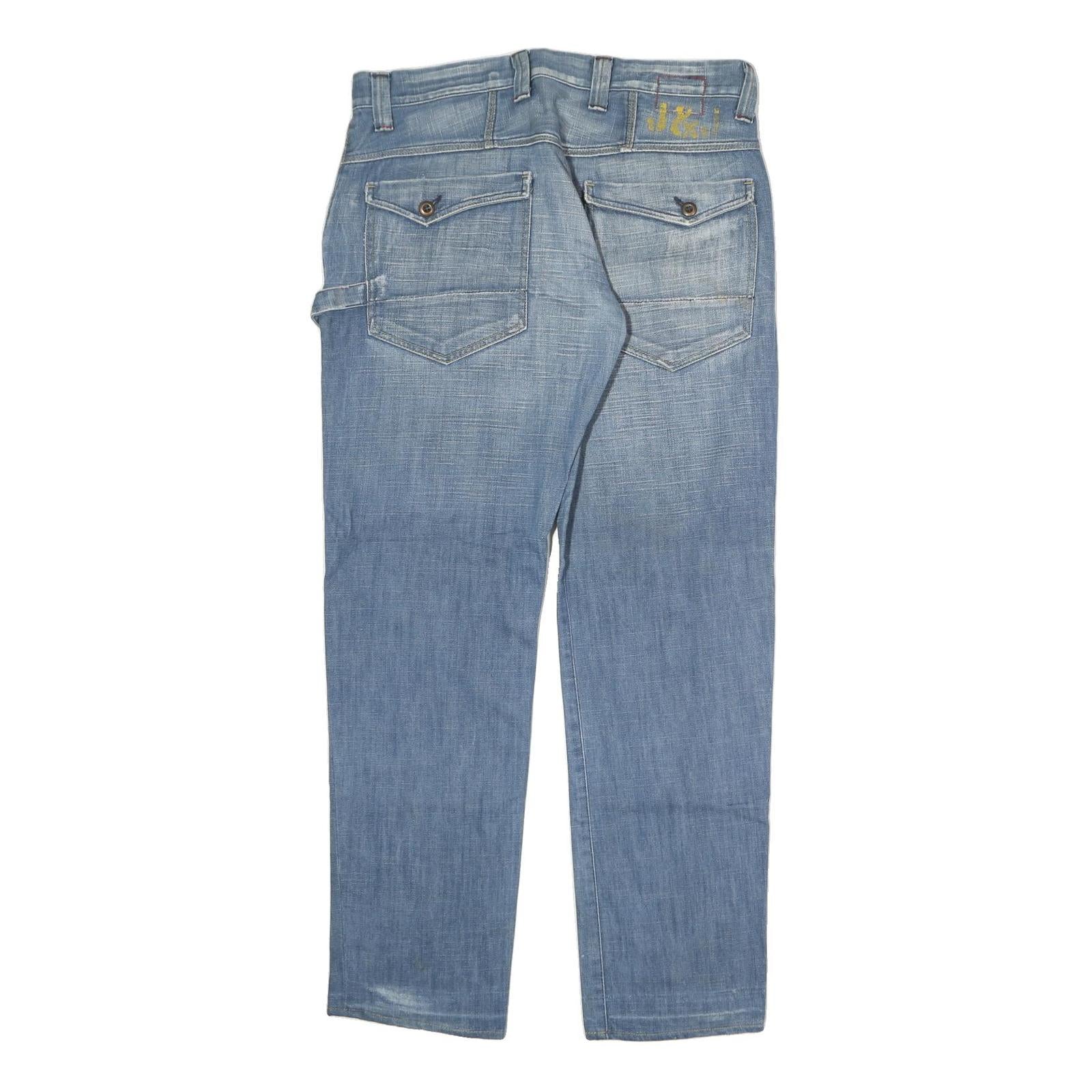 JACK & JONES Mens Jeans Blue Regular Straight Denim Medium W34 L31 Casual Wear