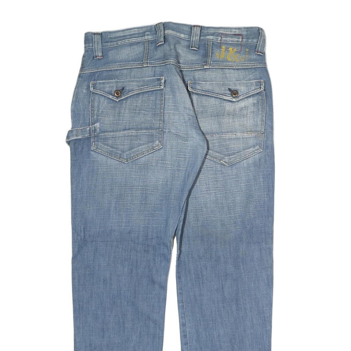 JACK & JONES Mens Jeans Blue Regular Straight Denim Medium W34 L31 Casual Wear