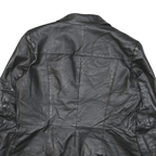NEWPORT NEWS Womens Black Leather Button Jacket UK 12 Tailored Plain Stylish