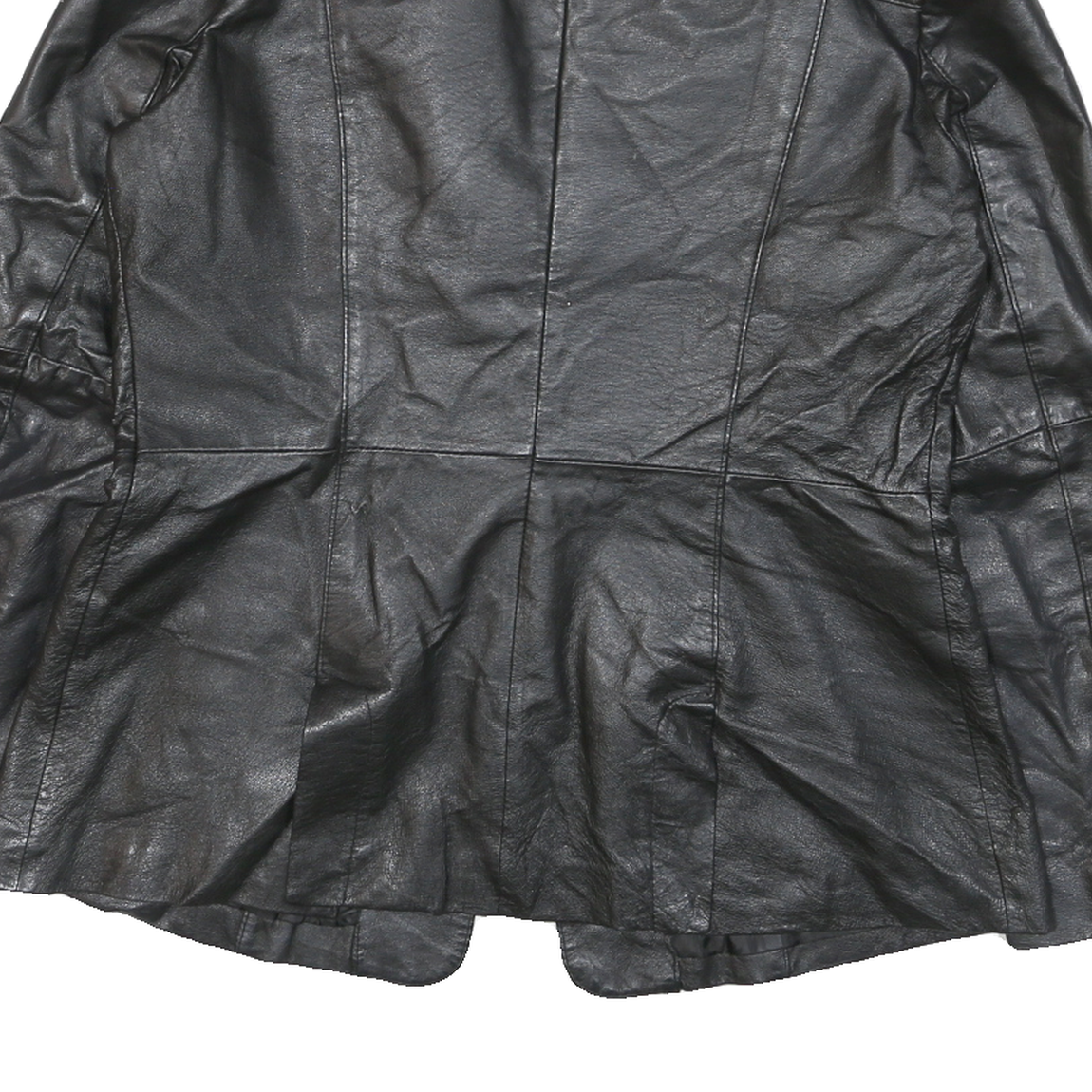 NEWPORT NEWS Womens Black Leather Button Jacket UK 12 Tailored Plain Stylish