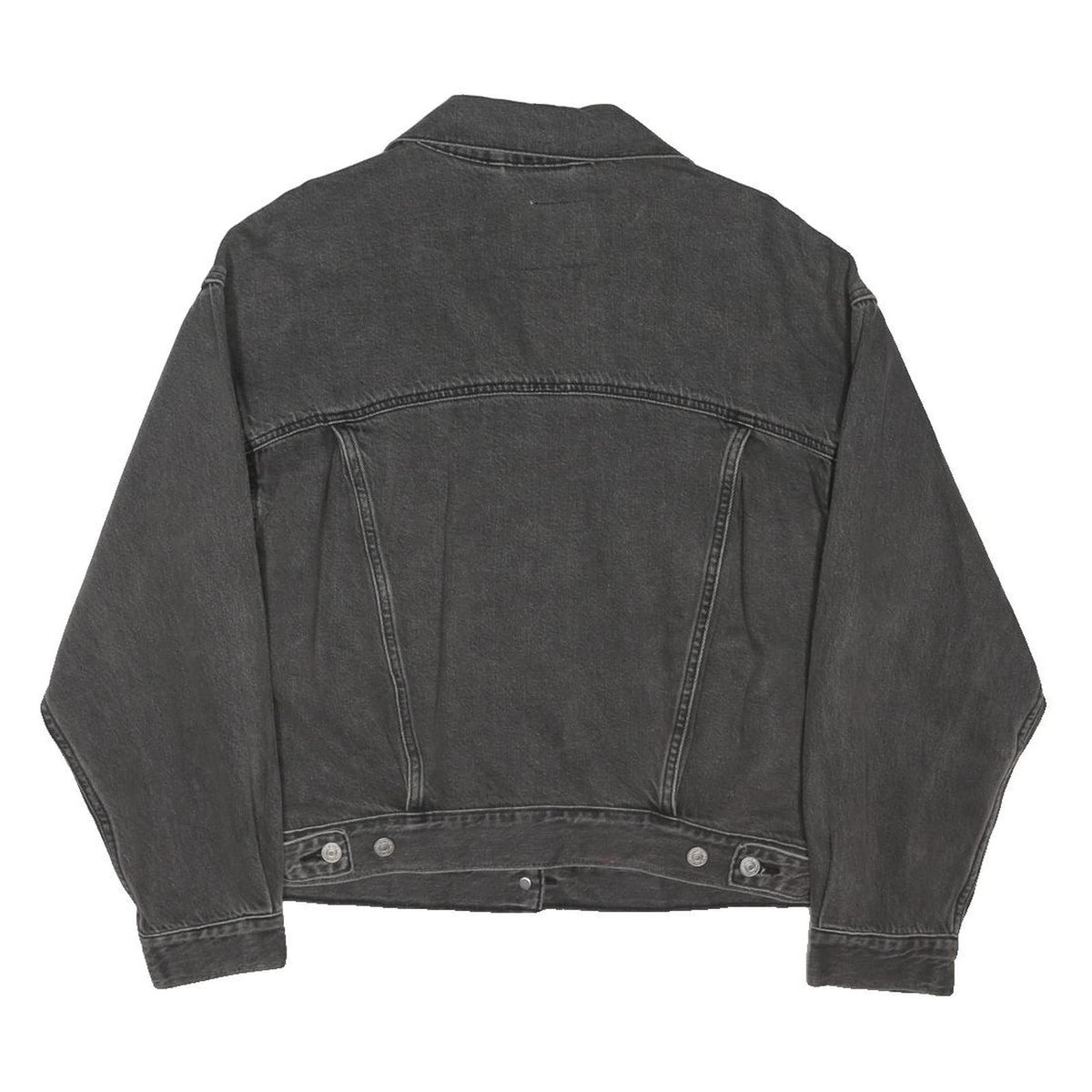 LEVI'S Womens Black Cotton Blend Denim Jacket S Button Closure Classic Fit