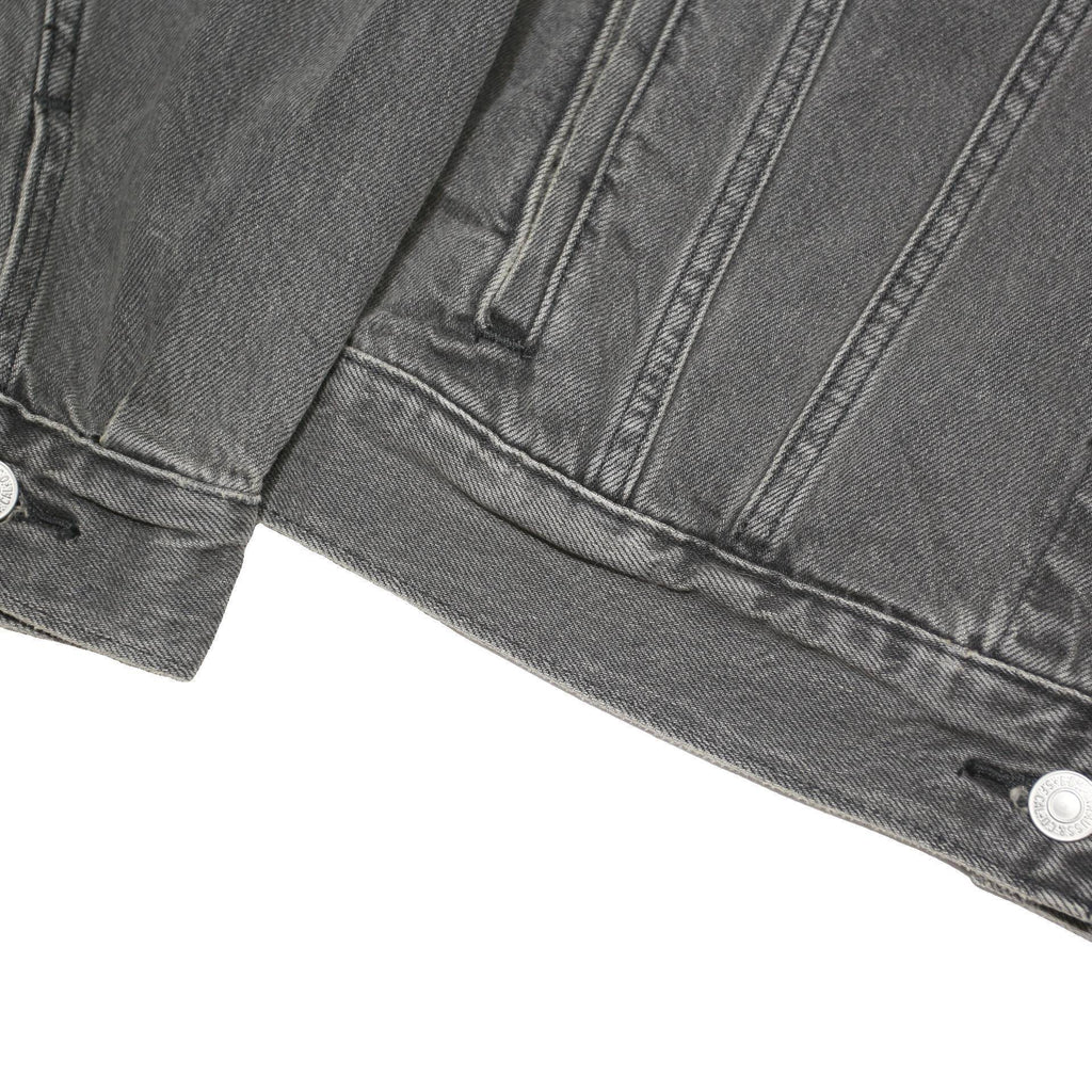 LEVI'S Womens Black Cotton Blend Denim Jacket S Button Closure Classic Fit