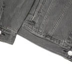 LEVI'S Womens Black Cotton Blend Denim Jacket S Button Closure Classic Fit