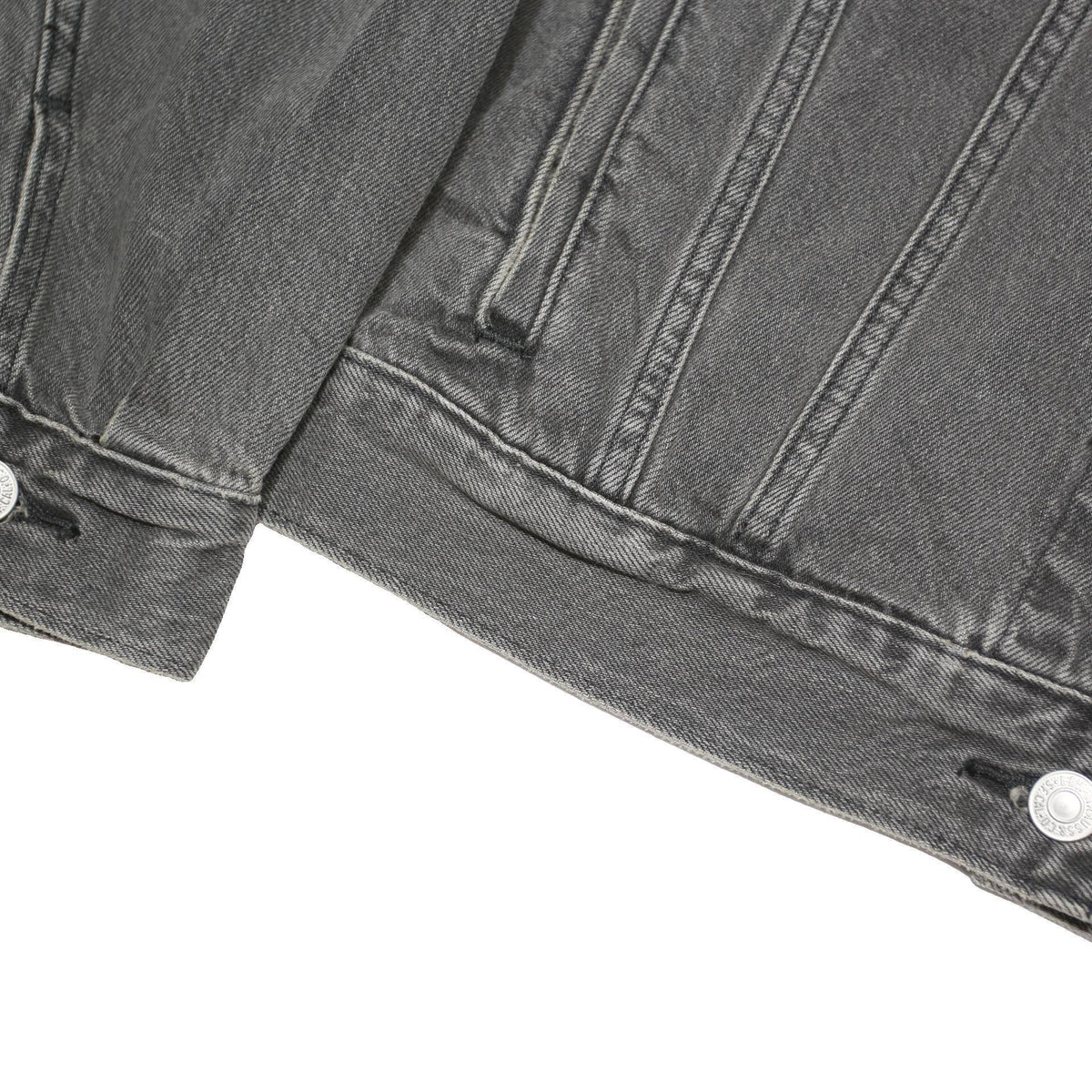 LEVI'S Womens Black Cotton Blend Denim Jacket S Button Closure Classic Fit