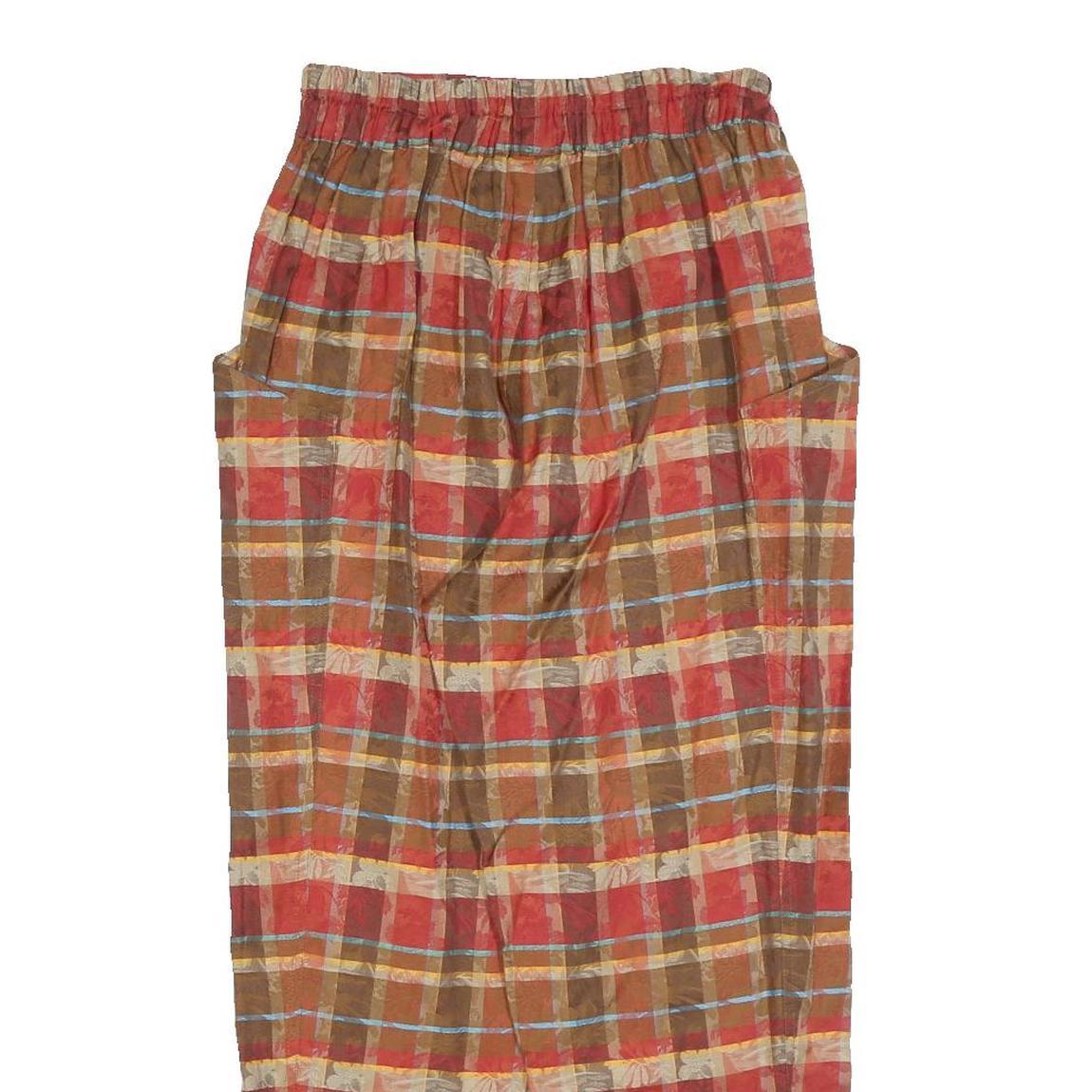 MARELLA Womens Polyester Blend Brown & Red Relaxed Straight Trousers W25 L25