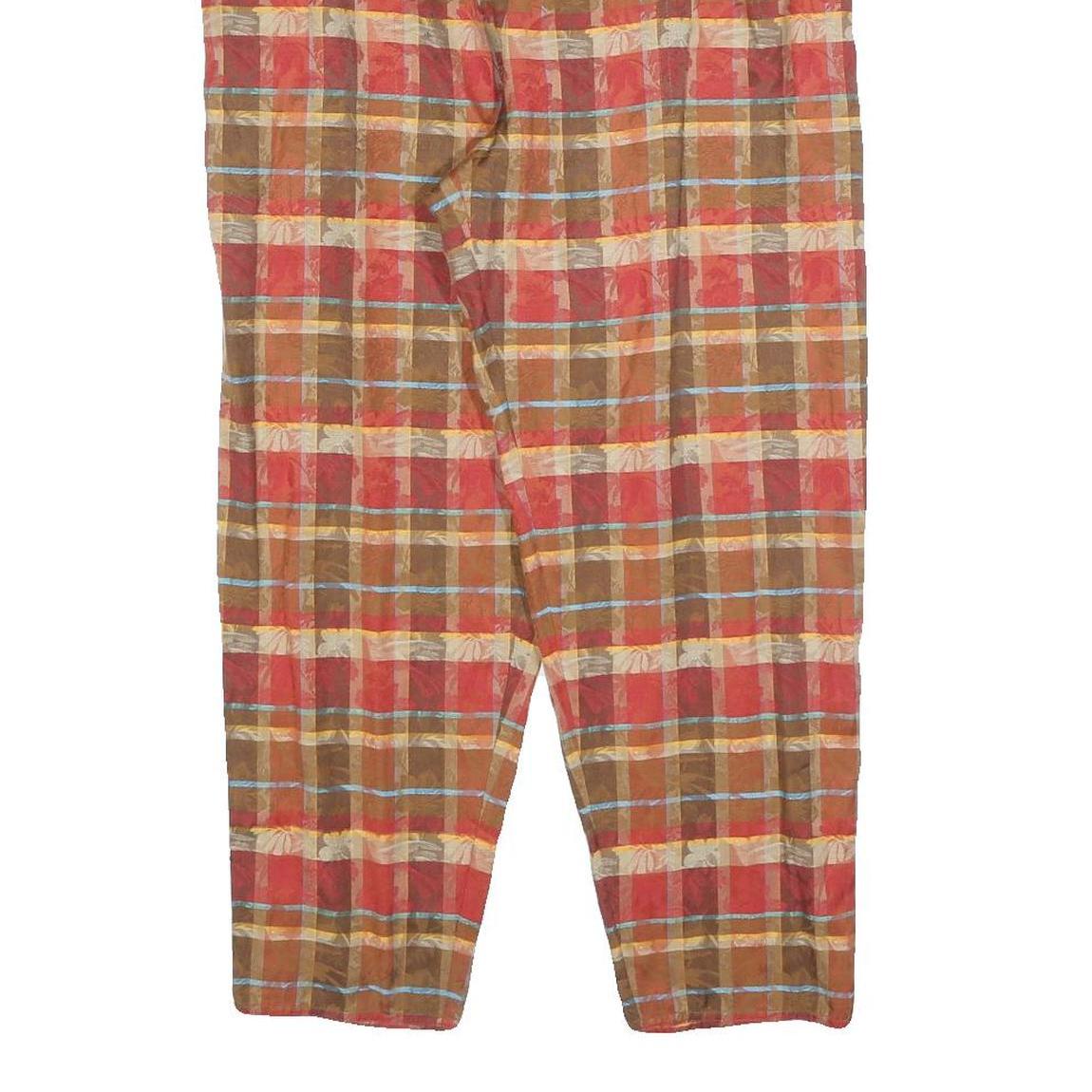 MARELLA Womens Polyester Blend Brown & Red Relaxed Straight Trousers W25 L25