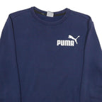 PUMA Mens Blue Crew Neck Sweatshirt M Cotton Blend Pullover Casual Sportswear