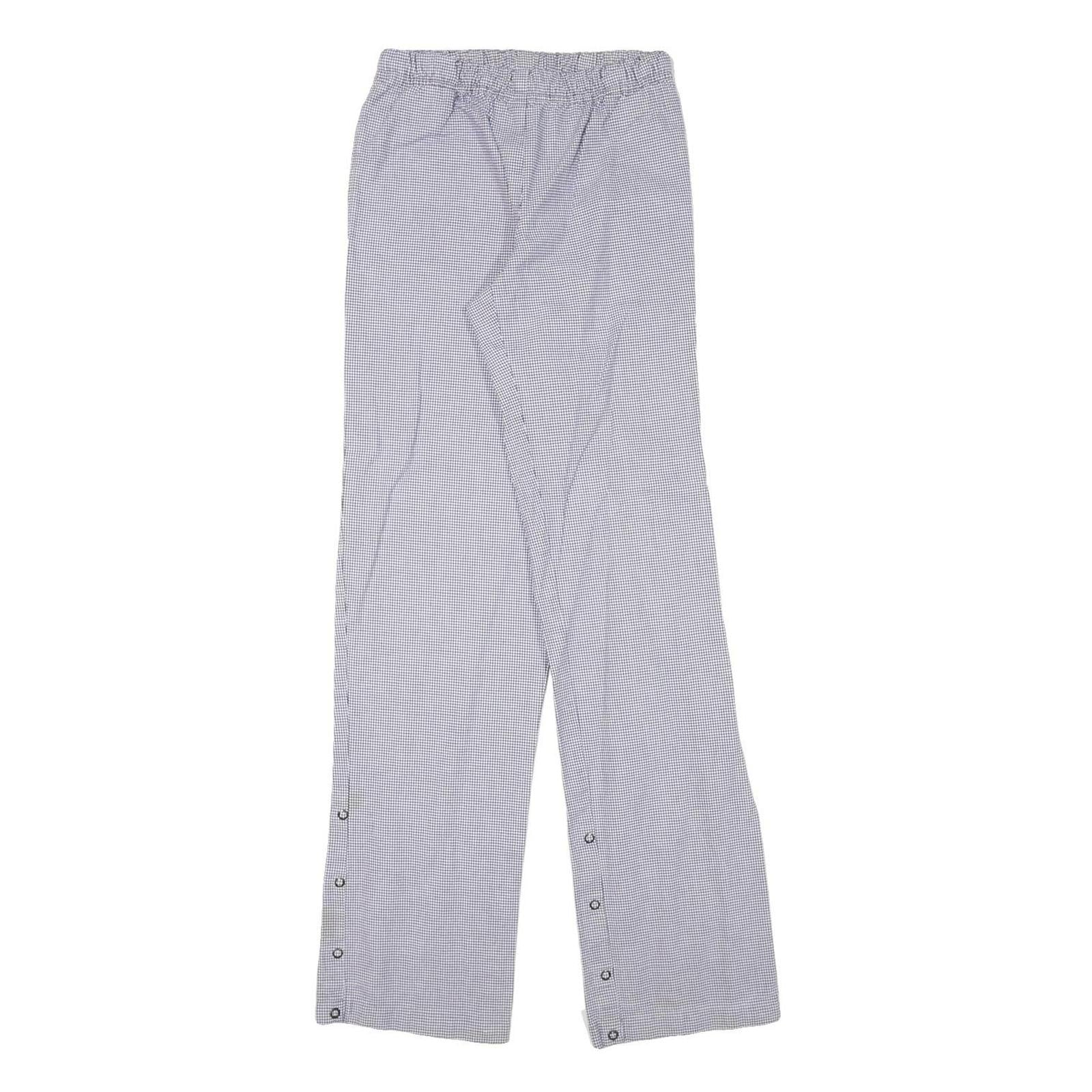 BRAGARD Womens Cotton Blend Regular Trousers W24 L33 Grey & White Check Pattern