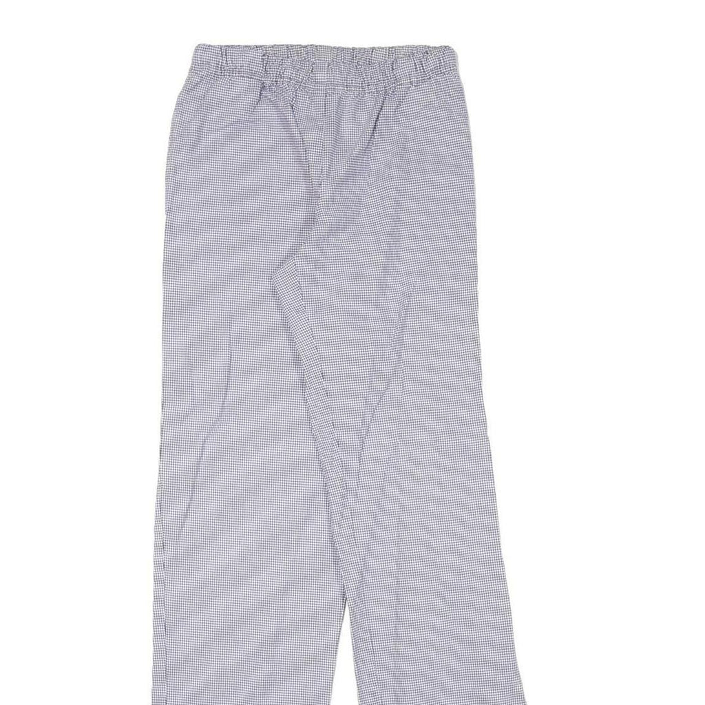 BRAGARD Womens Cotton Blend Regular Trousers W24 L33 Grey & White Check Pattern