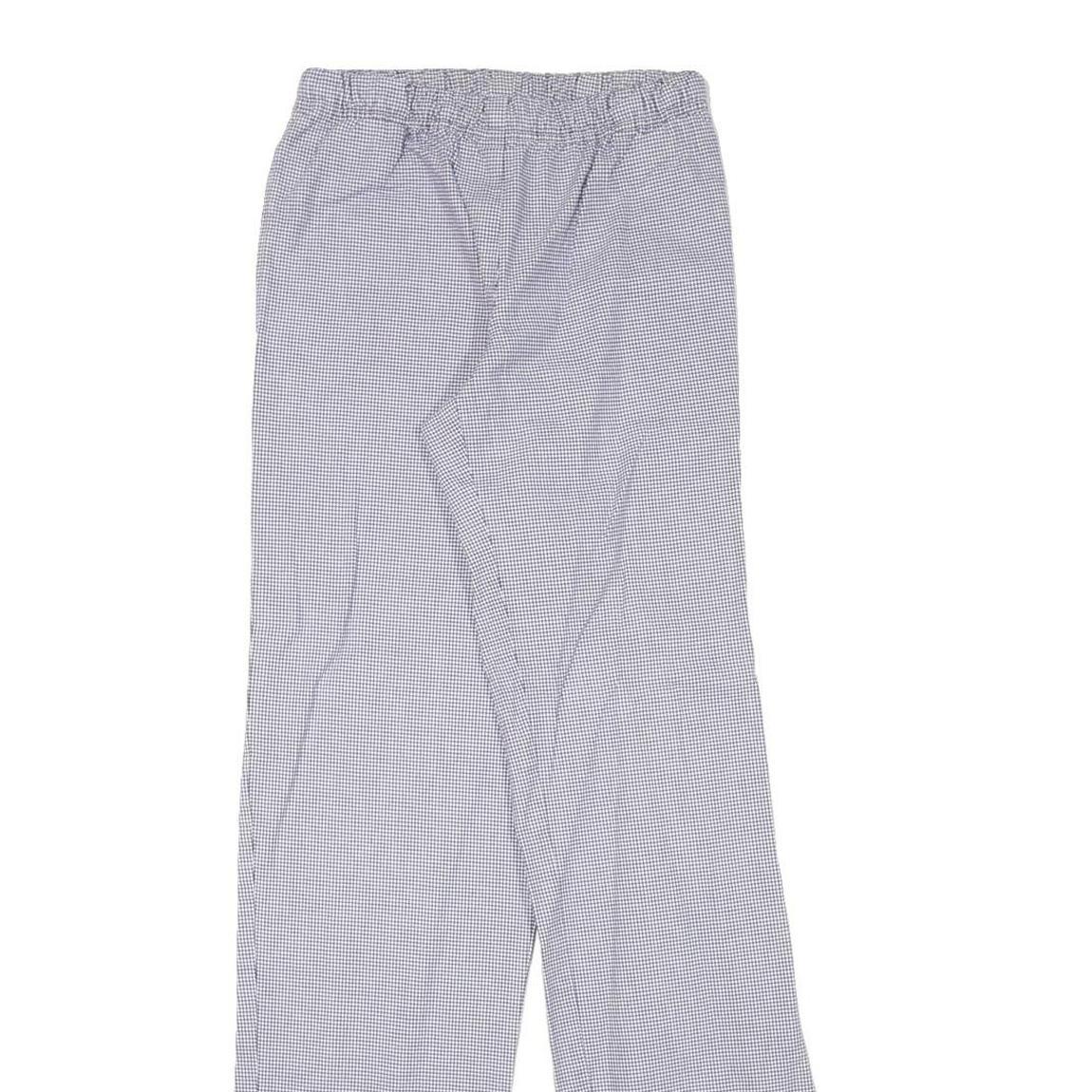BRAGARD Womens Cotton Blend Regular Trousers W24 L33 Grey & White Check Pattern