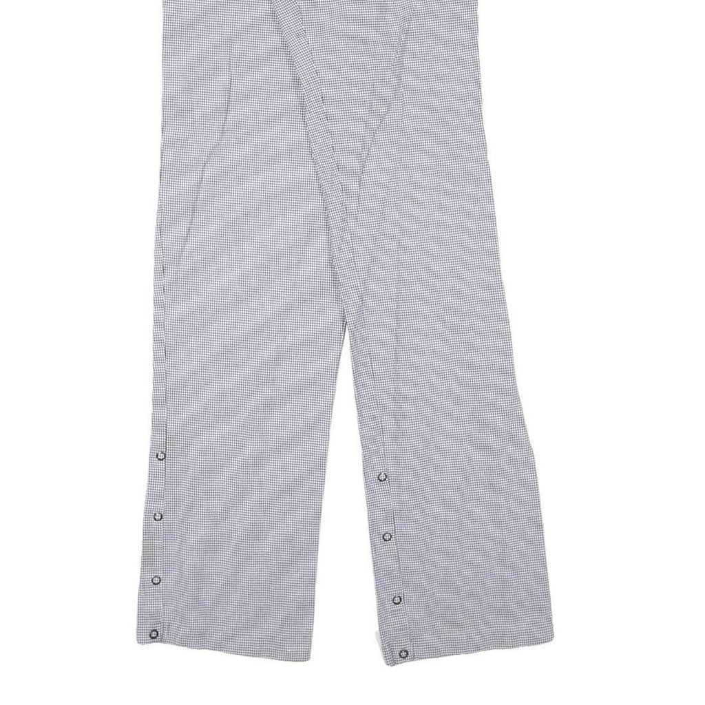BRAGARD Womens Cotton Blend Regular Trousers W24 L33 Grey & White Check Pattern