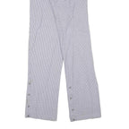 BRAGARD Womens Cotton Blend Regular Trousers W24 L33 Grey & White Check Pattern