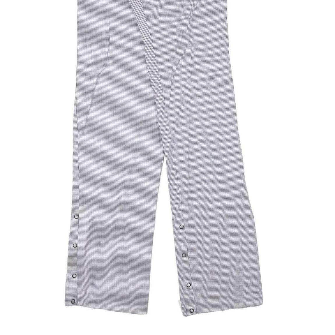 BRAGARD Womens Cotton Blend Regular Trousers W24 L33 Grey & White Check Pattern